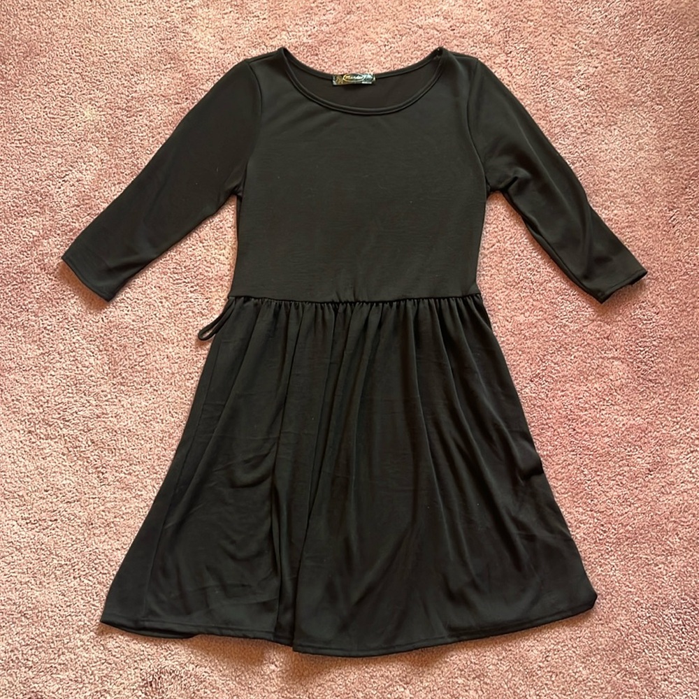 Black Long Sleeve Dress Flowy Mandee